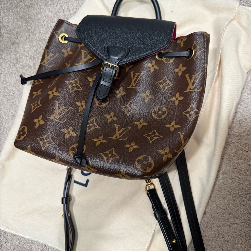 Montsouris NM Backpack Monogram Canvas with Leather BB